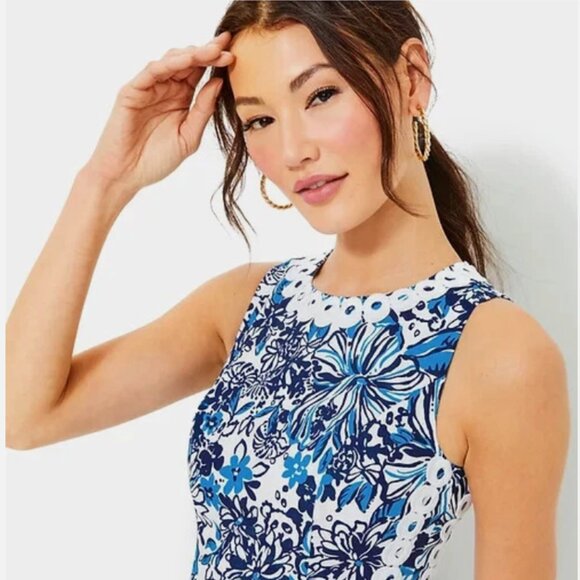 NWT! Lilly Pulitzer Mila Stretch Shift Dress Low Tide Navy Pandarama Size 6 - Picture 2 of 9
